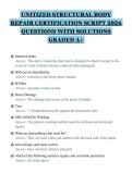 UNITIZED STRUCTURAL BODY REPAIR CERTIFICATION SCRIPT 2026 QUESTIONS WITH SOLUTIONS GRADED A&plus;&period;pdf&NewLine;&NewLine;