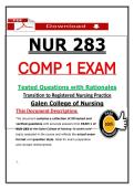 NUR 283 Comp 1 Exam &ndash; Transition to Registered Nursing Practice Galen College &lpar;2026&sol;2027&rpar; Actual Questions & Answers to Pass the Exam &lpar;100&percnt; Verified&rpar;