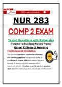Galen NUR 283 Comp 2 Exam &ndash; Transition to Registered Nursing Practice &lpar;2026&sol;2027&rpar; Actual Questions & Answers to Pass the Exam &lpar;100&percnt; Verified&rpar;