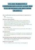 UTA 3321 MARKETING 3 COMPREHENSIVE STUDY GUIDE 2026 FULL QUESTIONS AND SOLUTIONS GRADED A&plus;&period;pdf&NewLine;&NewLine;