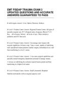 EMT FISDAP TRAUMA EXAM 3&NewLine;UPDATED ACTUAL QUESTIONS AND&NewLine;CORRECT ANSWERS