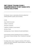 EMT FISDAP TRAUMA EXAM 3&NewLine;COMPREHENSIVE STUDY GUIDE WITH&NewLine;TESTED SOLUTIONS
