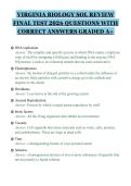 VIRGINIA BIOLOGY SOL REVIEW FINAL TEST 2026 QUESTIONS WITH CORRECT ANSWERS GRADED A&plus;&period;pdf&NewLine;&NewLine;