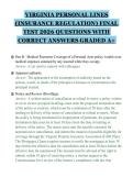 VIRGINIA PERSONAL LINES &lpar;INSURANCE REGULATION&rpar; FINAL TEST 2026 QUESTIONS WITH CORRECT ANSWERS GRADED&period;pdf&NewLine;&NewLine;