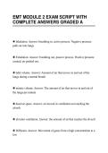 EMT MODULE 2 EXAM SCRIPT WITH&NewLine;COMPLETE ANSWERS GRADED A