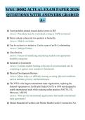 WGU D002 ACTUAL EXAM PAPER 2026 QUESTIONS WITH ANSWERS GRADED A&plus;