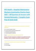 NYC Health &plus; Hospitals Maintenance Mechanic Examination Practice Exam 2026 &vert; 100 Questions & Answers with Detailed Rationales &vert; Complete Exam Prep & Study Guide