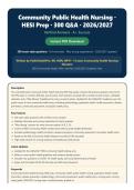 HESI Community Health Nursing Exam 2026-2027 &vert; 300 Questions with Verified Answers and Rationales &vert; Graded A&plus; &vert; Latest Exam