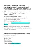 Protective Coating Specialist Exam Questions and Correct Answers 2026 &ndash; Complete Certification Practice Test & Study Guide