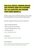 WGU&lowbar;D265&lowbar;CRITICAL&lowbar;THINKING&lowbar;REASON&lowbar;AND&lowbar;EVIDENCE&lowbar;OBJECTIVE&lowbar;ASSESSMENT