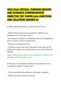 WGU&lowbar;D265&lowbar;CRITICAL&lowbar;THINKING&lowbar;REASON&lowbar;AND&lowbar;EVIDENCE&lowbar;COMPREHENSIVE&lowbar;OBJECTIVE