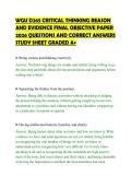 WGU&lowbar;D265&lowbar;CRITICAL&lowbar;THINKING&lowbar;REASON&lowbar;AND&lowbar;EVIDENCE&lowbar;FINAL&lowbar;OBJECTIVE&lowbar;PAPER