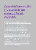 Testbank&colon; Delta Achievement Test 2026 &ndash; 72 Questions & Verified Answers &lpar;Latest 2026&sol;2027&rpar;