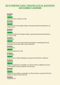 IELTS WRITING TASK 1 UPDATED ACTUAL QUESTIONS&NewLine;AND CORRECT ANSWERS