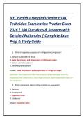NYC Health &plus; Hospitals Senior HVAC Technician Examination Practice Exam 2026 &vert; 100 Questions & Answers with Detailed Rationales &vert; Complete Exam Prep & Study Guide