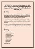 FLETC BOP Final Exam Practice Test &lpar;New Version 2026&NewLine;2027&rpar; &vert; Updated Questions with Correct Answers & Detailed &NewLine;Rationales &vert; Federal Bureau of Prisons Officer Certification &NewLine;Study Guide&vert; PDF 
