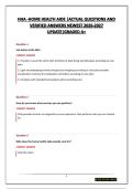 HHA -HOME HEALTH AIDE &vert;ACTUAL QUESTIONS AND VERIFIED ANSWERS NEWEST 2026-2027 UPDATE&vert;GRADED A&plus;