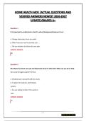 HOME HEALTH AIDE &vert;ACTUAL QUESTIONS AND VERIFIED ANSWERS NEWEST 2026-2027 UPDATE&vert;GRADED A&plus;