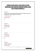FLORIDA HOME HEALTH AIDE EXAM &vert;ACTUAL QUESTIONS AND VERIFIED ANSWERS NEWEST 2026-2027 UPDATE&vert;GRADED A&plus;