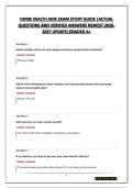 HOME HEALTH AIDE EXAM STUDY GUIDE &vert;ACTUAL QUESTIONS AND VERIFIED ANSWERS NEWEST 2026-2027 UPDATE&vert;GRADED A&plus;