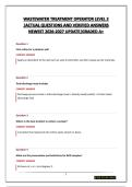WASTEWATER TREATMENT OPERATOR LEVEL 3 &vert;ACTUAL QUESTIONS AND VERIFIED ANSWERS NEWEST 2026-2027 UPDATE&vert;GRADED A&plus;