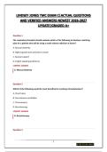 LINDSEY JONES TMC EXAM C&vert;ACTUAL QUESTIONS AND VERIFIED ANSWERS NEWEST 2026-2027 UPDATE&vert;GRADED A&plus;