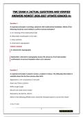 TMC EXAM A &vert;ACTUAL QUESTIONS AND VERIFIED ANSWERS NEWEST 2026-2027 UPDATE&vert;GRADED A&plus;