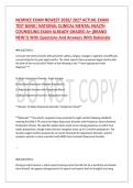 NCMHCE EXAM NEWEST 2026&sol; 2027 ACTUAL EXAM&NewLine;TEST BANK&vert; NATIONAL CLINICAL MENTAL HEALTH&NewLine;COUNSELING EXAM ALREADY GRADED A&plus; &lpar;BRAND&NewLine;NEW&excl;&excl;&rpar; With Questions And Answers With Rationale