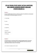 ETS SLP PRAXIS STUDY GUIDE &vert;ACTUAL QUESTIONS AND VERIFIED ANSWERS NEWEST 2026-2027 UPDATE&vert;GRADED A&plus;