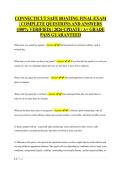 CONNECTICUT SAFE BOATING FINAL EXAM &vert; COMPLETE QUESTIONS AND ANSWERS &lpar;100&percnt; VERIFIED&rpar; &vert; 2026 UPDATE &vert; A&plus; GRADE PASS GUARANTEED