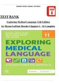 Test Bank for Exploring Medical Language&comma; 11th Edition &vert; Complete Chapters &vert; Latest Study Guide 2026 &vert; Myrna LaFleur Brooks