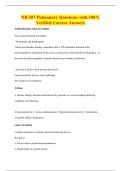 NR 507 Pulmonary Questions with 100&percnt;&NewLine;Verified Correct Answers