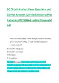 DC Circuit Analysis Exam Questions and &NewLine;Correct Answers &lpar;Verified Answers&rpar; Plus &NewLine;Rationale 2027 Q&A&vert; Instant Download &NewLine;Pdf