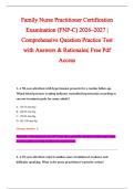 Family Nurse Practitioner Certification &NewLine;Examination &lpar;FNP-C&rpar; 2026&ndash;2027 &vert; &NewLine;Comprehensive Question Practice Test &NewLine;with Answers & Rationales&vert; Free Pdf &NewLine;Access