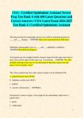 COA - Certified Ophthalmic Assistant Newest Prep Test Bank 4 with 600 Latest Questions and Correct Answers &sol; COA Latest Exam 2026-2027 Test Bank 4 &sol; Certified Ophthalmic Assistant