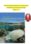 Solutions Manual for Fundamentals of Corporate Finance&comma; 13th Edition &vert; Chapters 1&ndash;27 Complete &vert; Ross&comma; Westerfield & Jordan