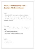NSG 3113 - Pathophysiology Exam 1 Questions With Correct Answers