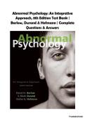 Abnormal Psychology&colon; An Integrative Approach&comma; 8th Edition Test Bank &vert; Barlow&comma; Durand & Hofmann &vert; Complete Questions & Answers