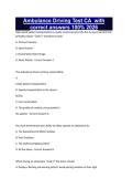Ambulance Driving Test CA  with correct answers 100&percnt; 2026