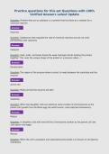 Practice questions for this set Questions with 100&percnt;&NewLine;Verified Answers Latest Update