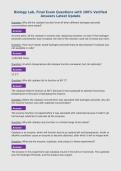 Biology Lab&comma; Final Exam Questions with 100&percnt; Verified&NewLine;Answers Latest Update