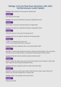 Biology 1113 Lab Final Exam Questions with 100&percnt;&NewLine;Verified Answers Latest Update&NewLine;