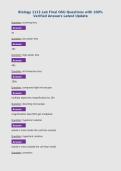 Biology 1113 Lab Final OSU Questions with 100&percnt;&NewLine;Verified Answers Latest Update&NewLine;