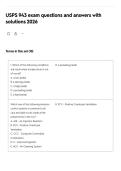 USPS 943 exam questions and answers with solutions 2026