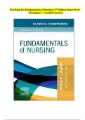 Test Bank for Fundamentals of Nursing&comma; 11th Edition &vert; Patricia A&period; Potter&comma; Anne Griffin Perry&comma; Patricia Stockert & Amy Hall &vert; All Chapters Complete &vert; Verified Answers &vert; 2026 Exam Prep