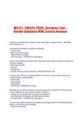 MA121&colon; OBGYN&comma; PEDS&comma; Geriatrics Test &ndash; Review Questions With Correct Answers