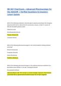 NR 567 Final Exam &ndash; Advanced Pharmacology for the AGACNP &vert; Verified Questions & Answers&vert; Latest Update