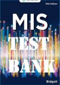 Test Bank for MIS&comma; 10th Edition by Hossein Bidgoli &vert; Complete Chapters &vert; Latest Study Guide 2026