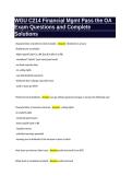 WGU C214 Financial Management OA Exam Questions and Answers 2027 &vert; Complete Solutions