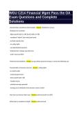WGU C214 Financial Management OA Exam Questions and Answers 2027 &vert; Complete Solutions&NewLine;
